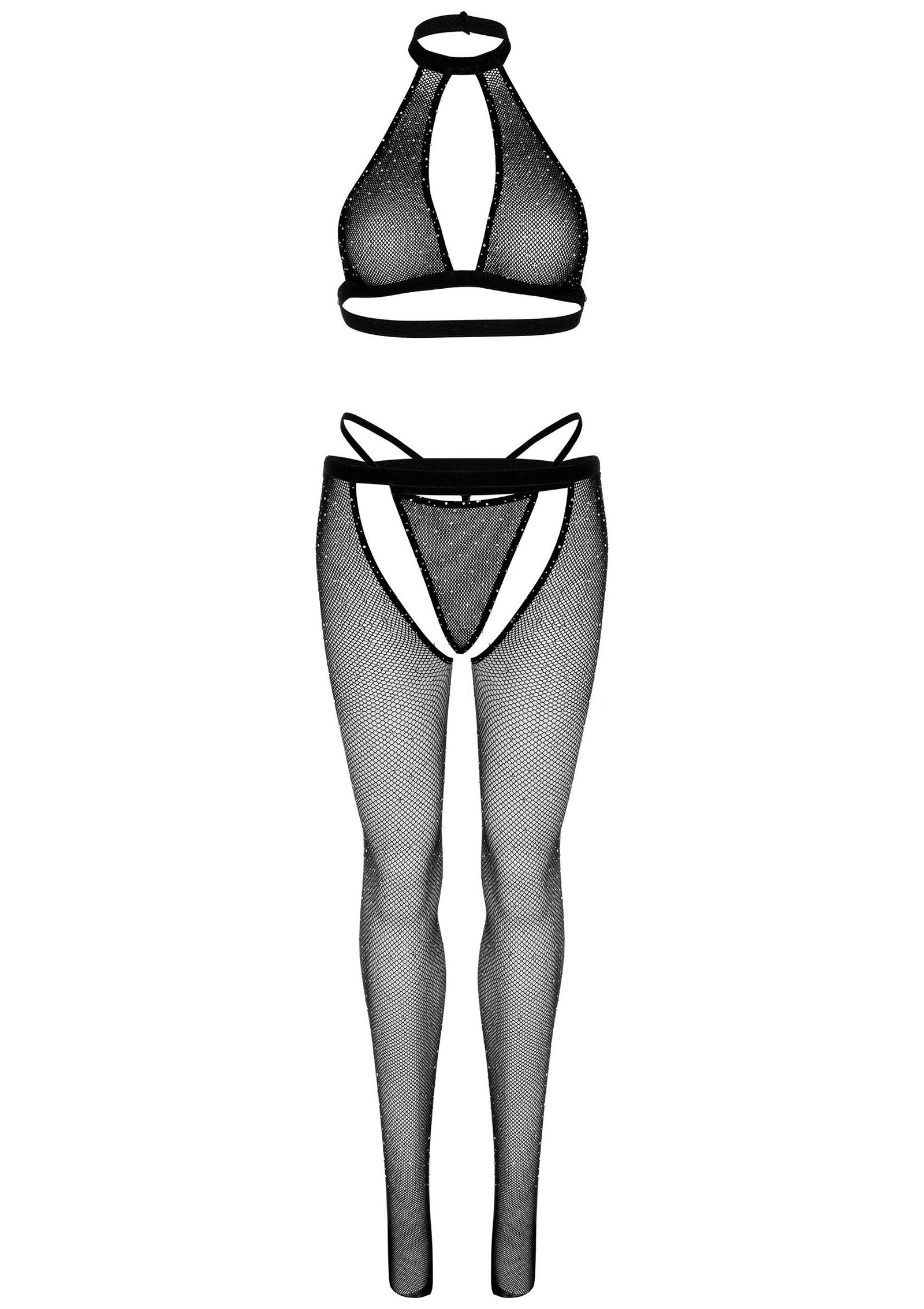 Keyhole Top, String and Crotchless Tights 2
