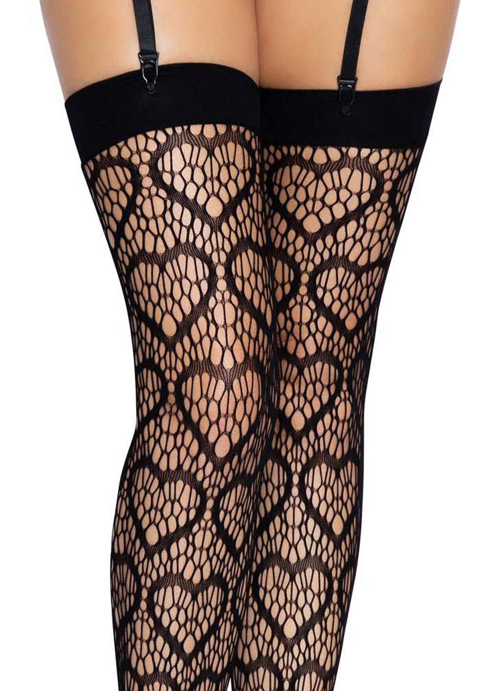 Heart Net Thigh Highs 2
