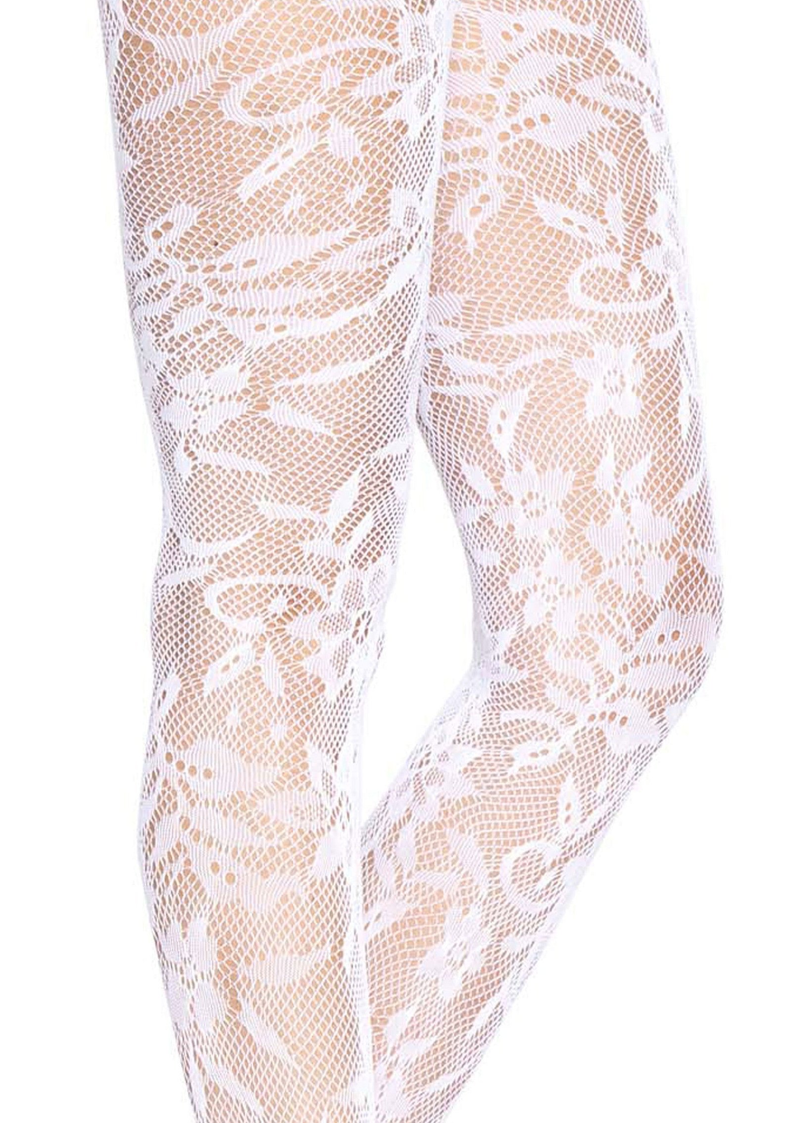Seamless Floral Lace Pantyhose 2