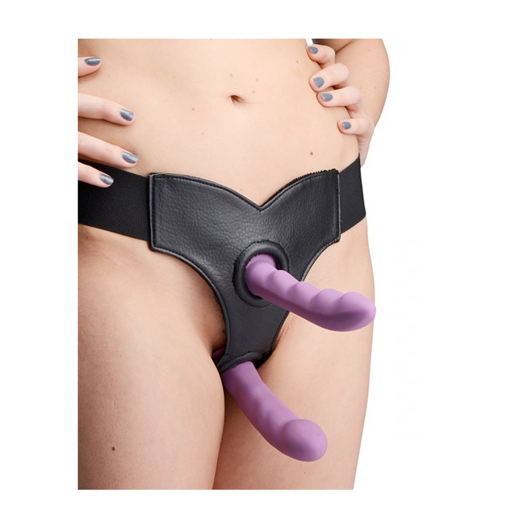 Crave - Double Penetration Imitation Leather Strap-On 1