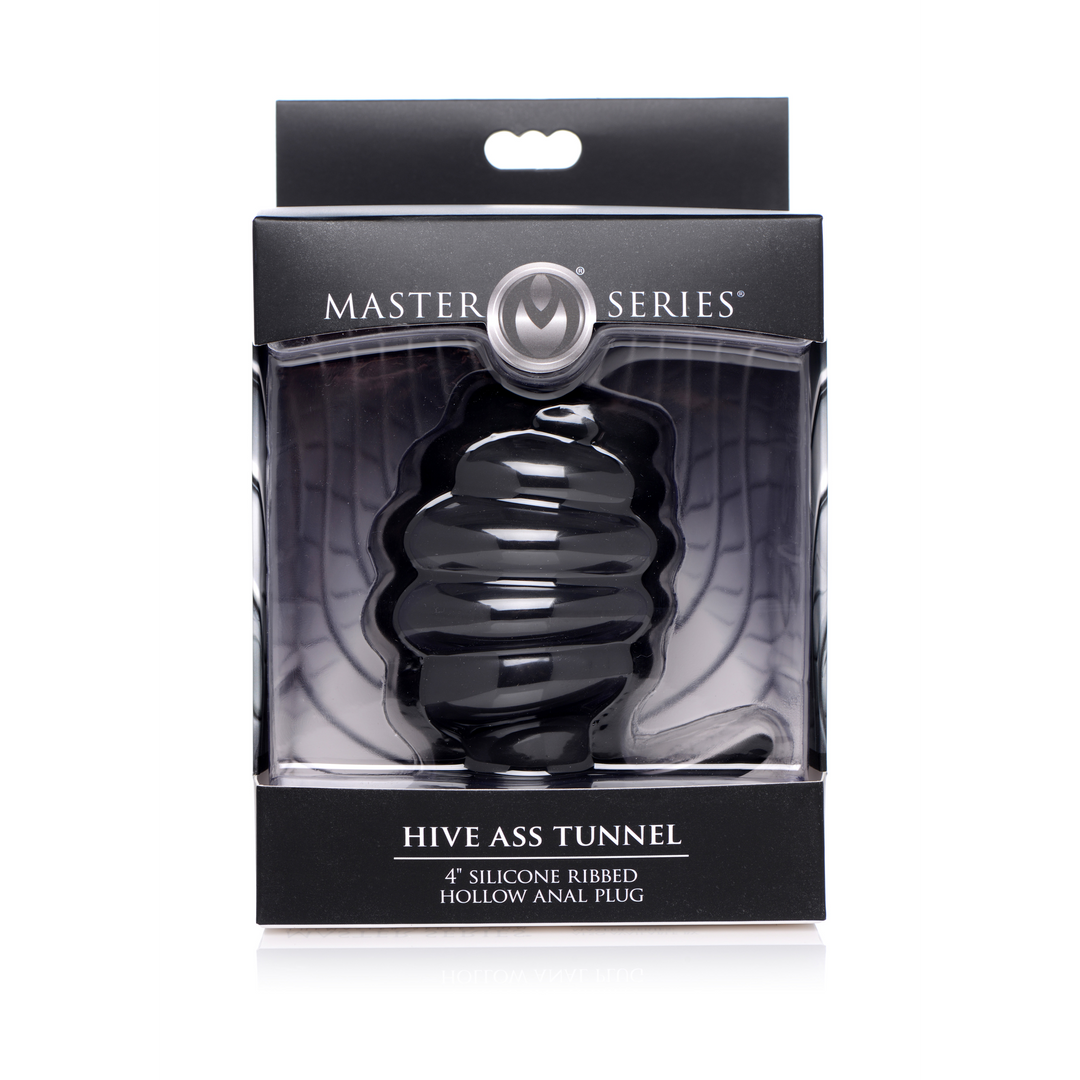 Hive Ass Tunnel - Silicone Ribbed Hollow Anal Plug - Large 2
