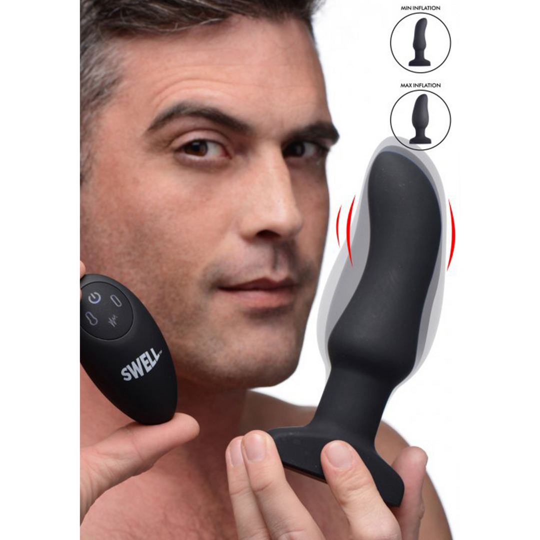 Inflatable Curved Vibrating Silicone Butt Plug 3