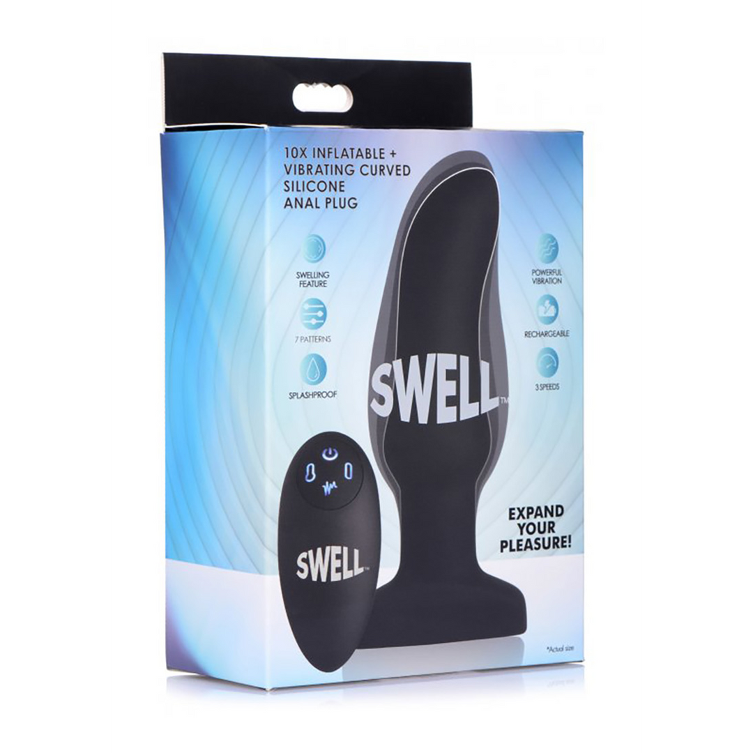 Inflatable Curved Vibrating Silicone Butt Plug 2