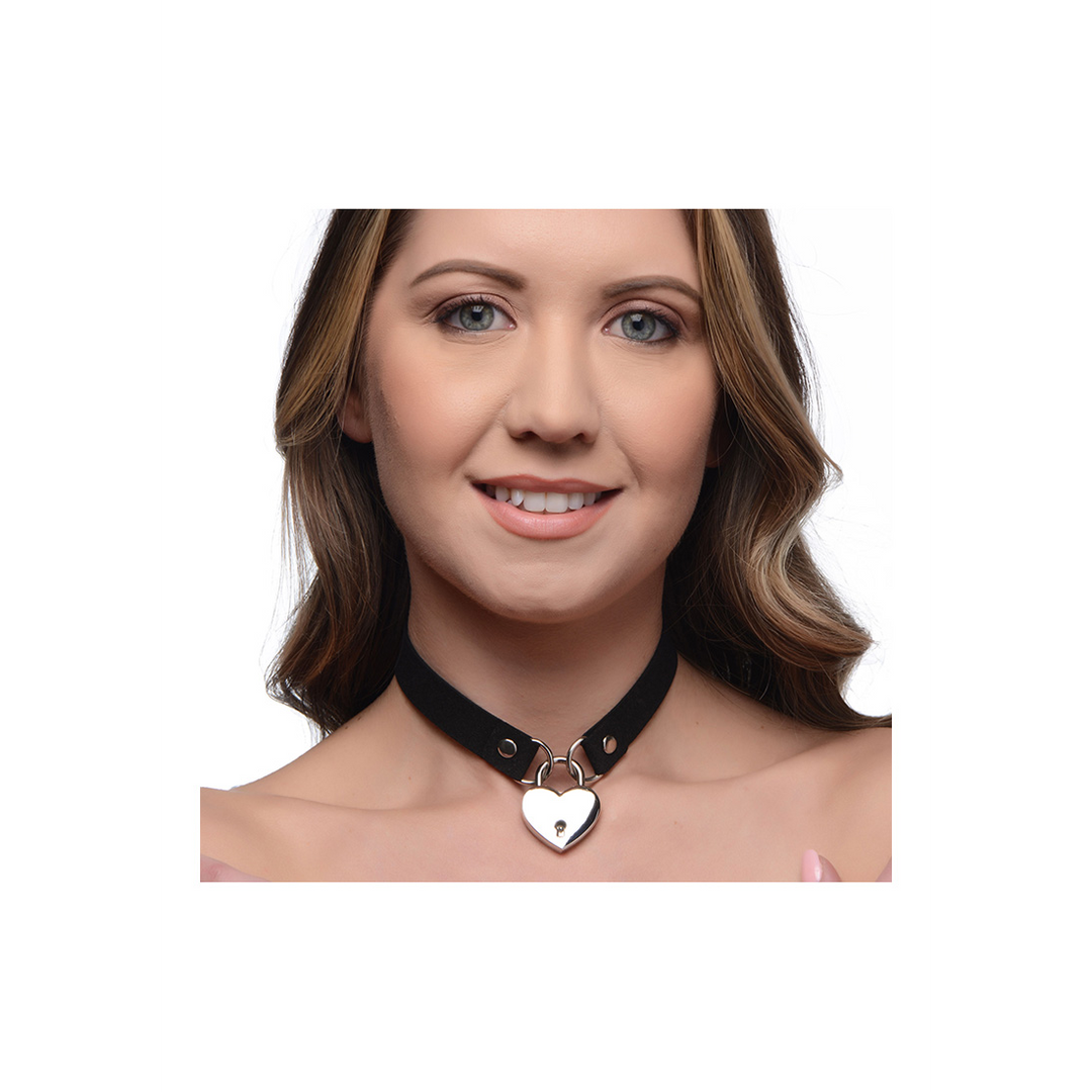 Lock-It - Choker with Heart Lock and Key 1