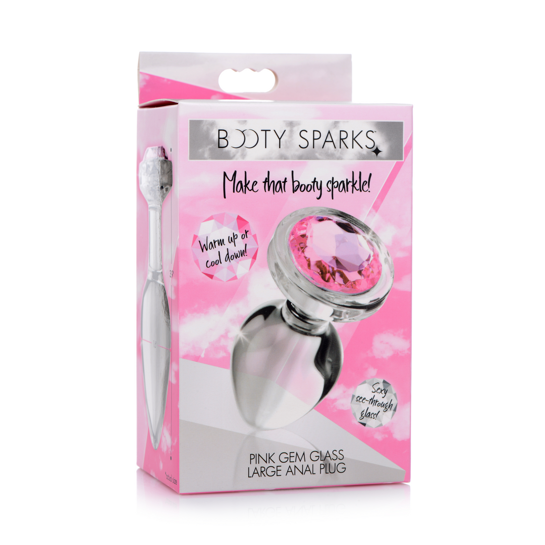 Pink Gem - Glass Anal Plug - Large 2