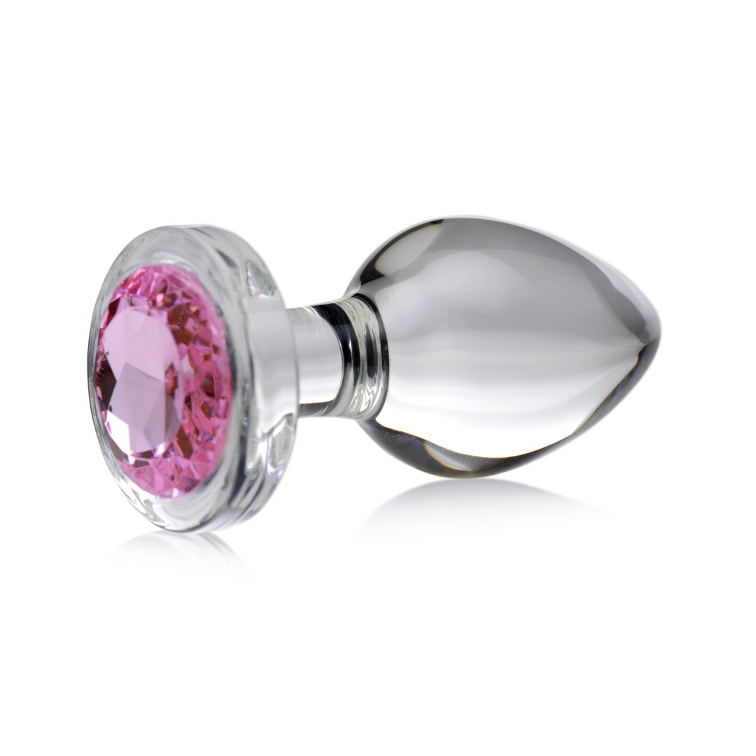 Pink Gem - Glass Anal Plug - Large 1