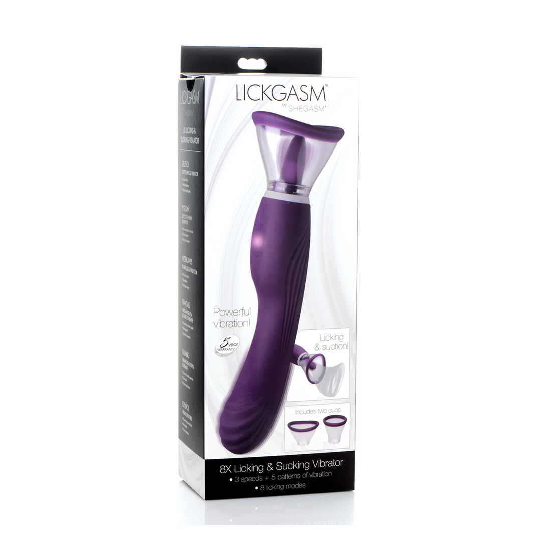 Lickgasm - 8x Licking and Sucking Vibrator - Purple 2