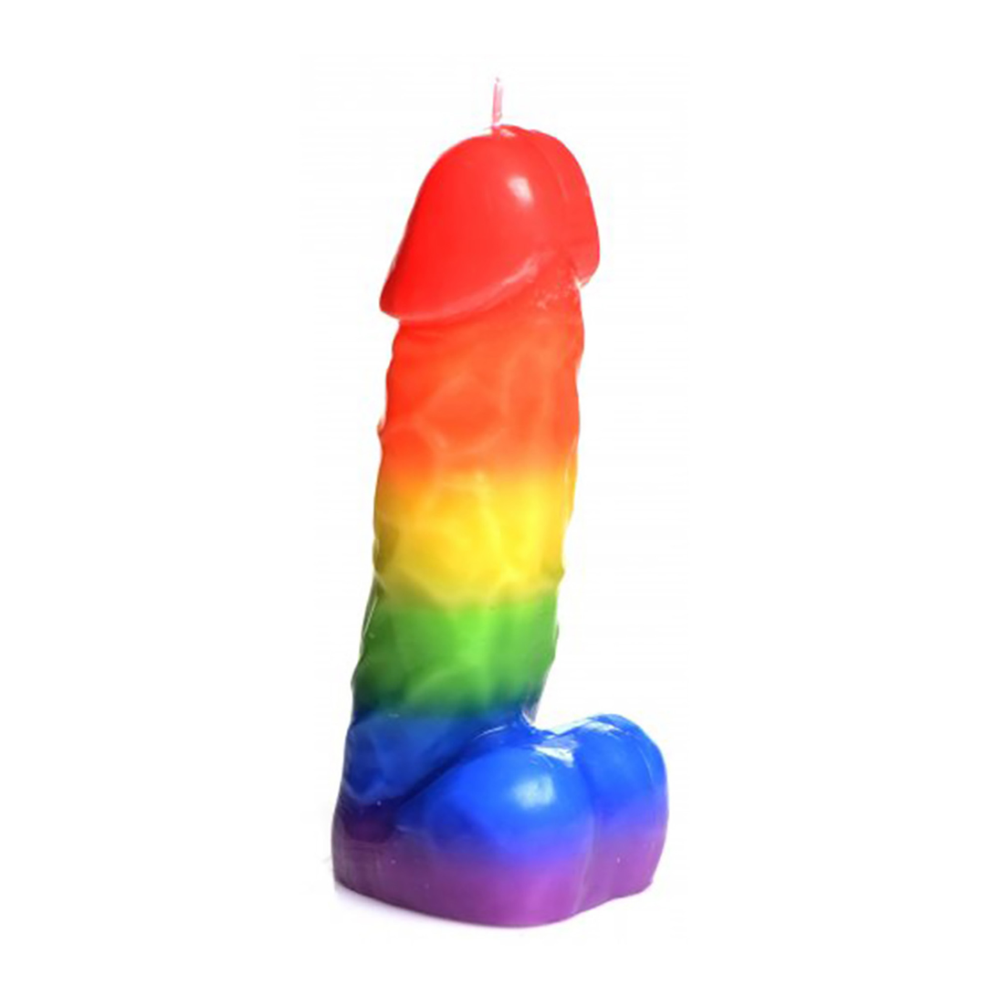 Pride Pecker - Rainbow Drip Candle 1