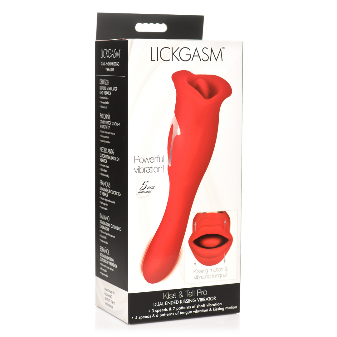 Kiss and Tell Pro - Dual-Ended Kissing Vibrator - Red 2