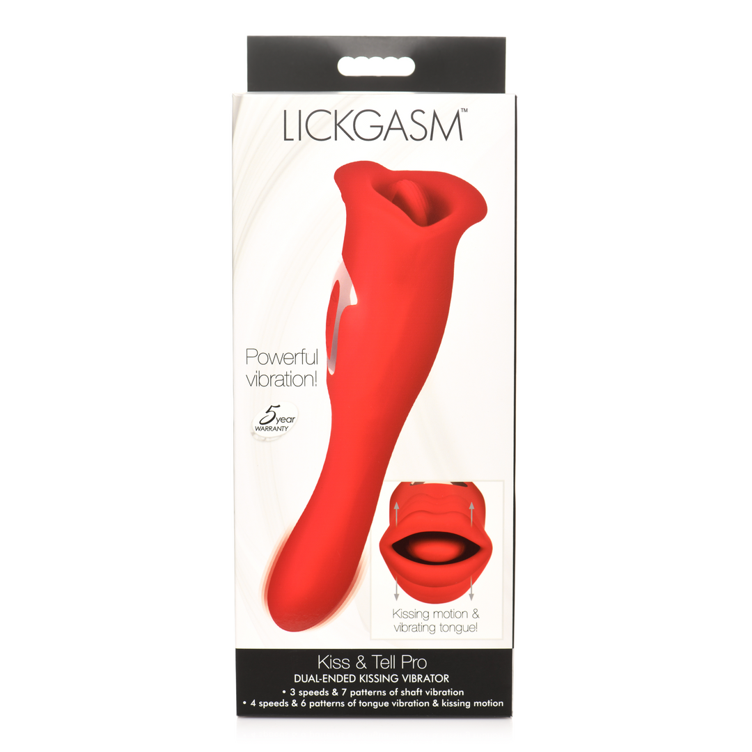 Kiss and Tell Pro - Dual-Ended Kissing Vibrator - Red 3