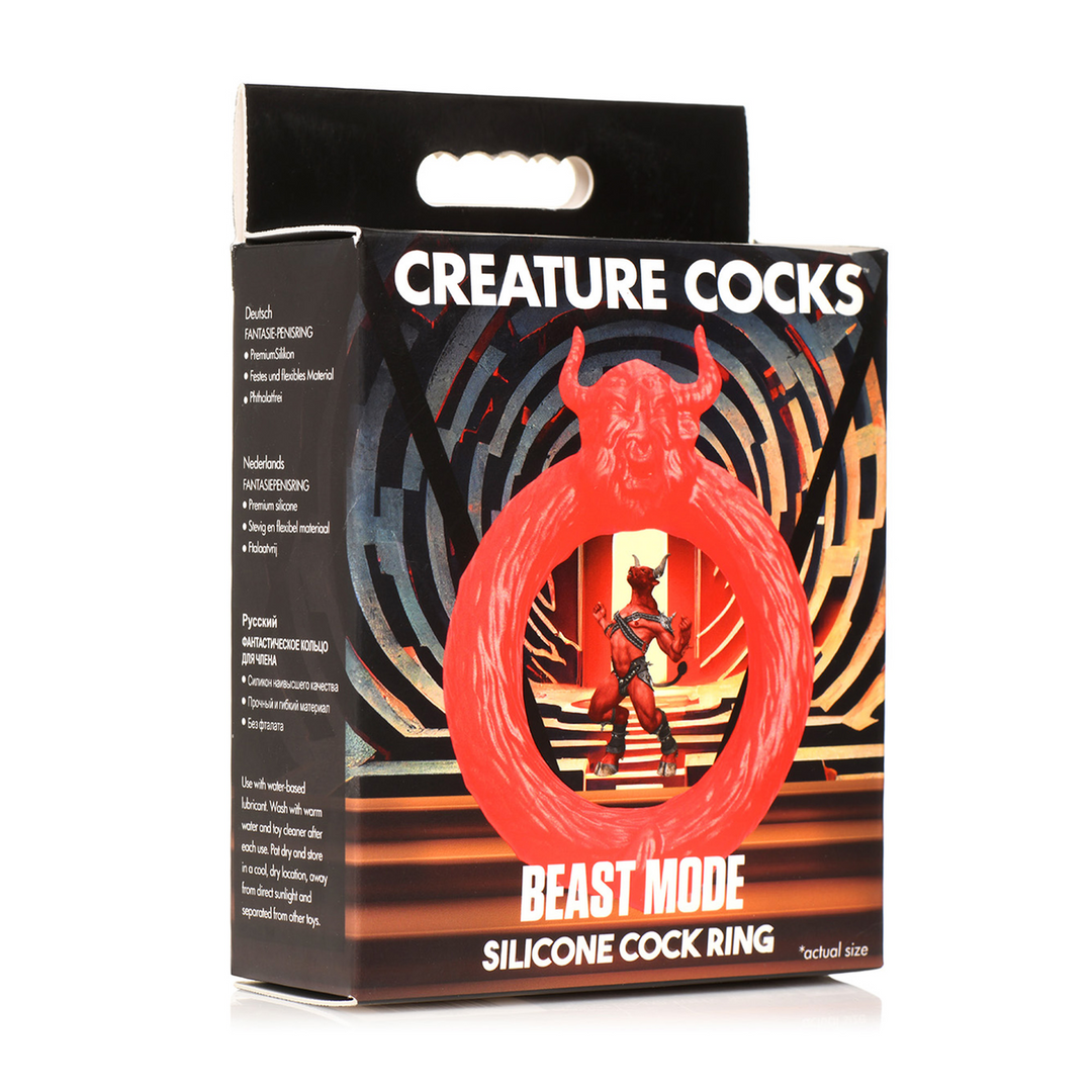 Beast Mode - Silicone Cock Ring - Red 2