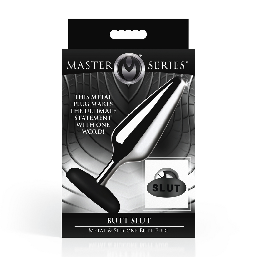 Butt Slut - Metal and Silicone Butt Plug - Silver 3