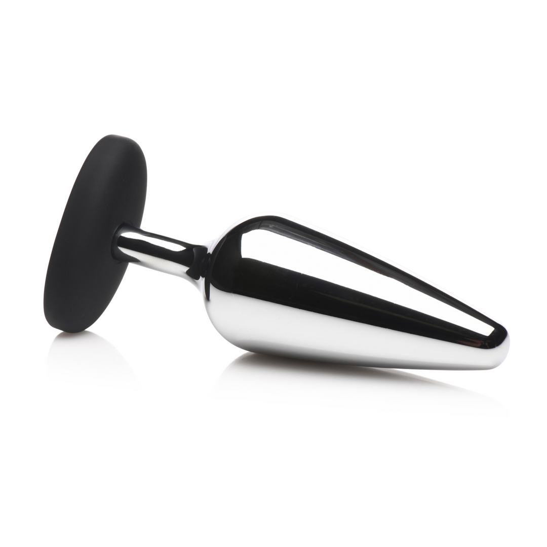 Butt Slut - Metal and Silicone Butt Plug - Silver 4