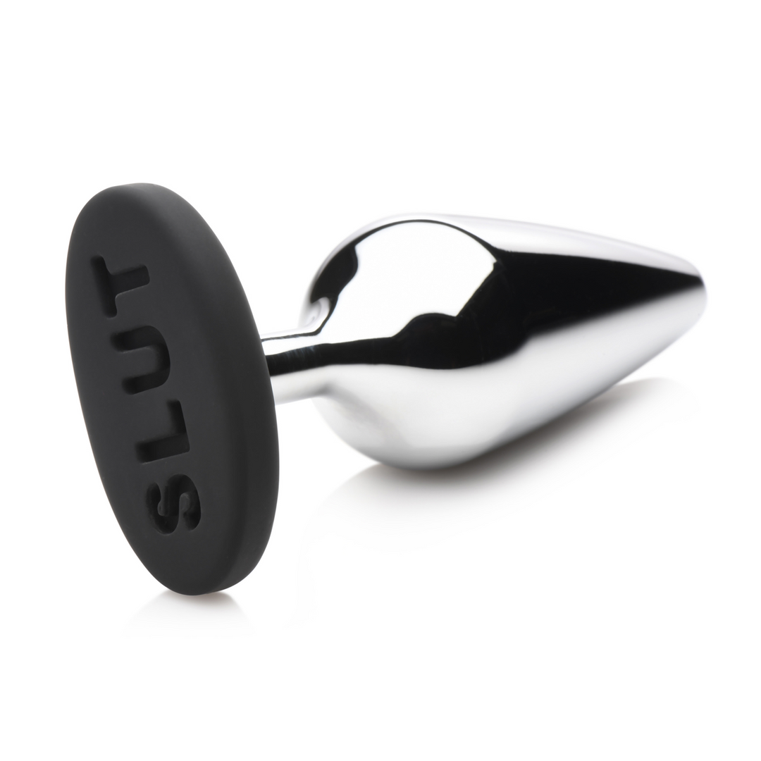 Butt Slut - Metal and Silicone Butt Plug - Silver 1