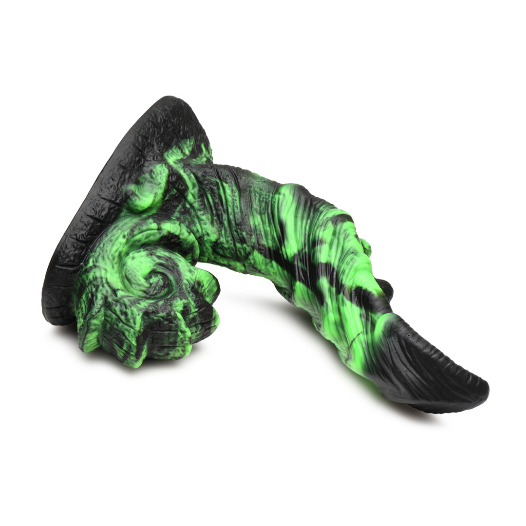 Glowzilla - Glow-in-the-Dark Silicone Dildo - Green/Black 4