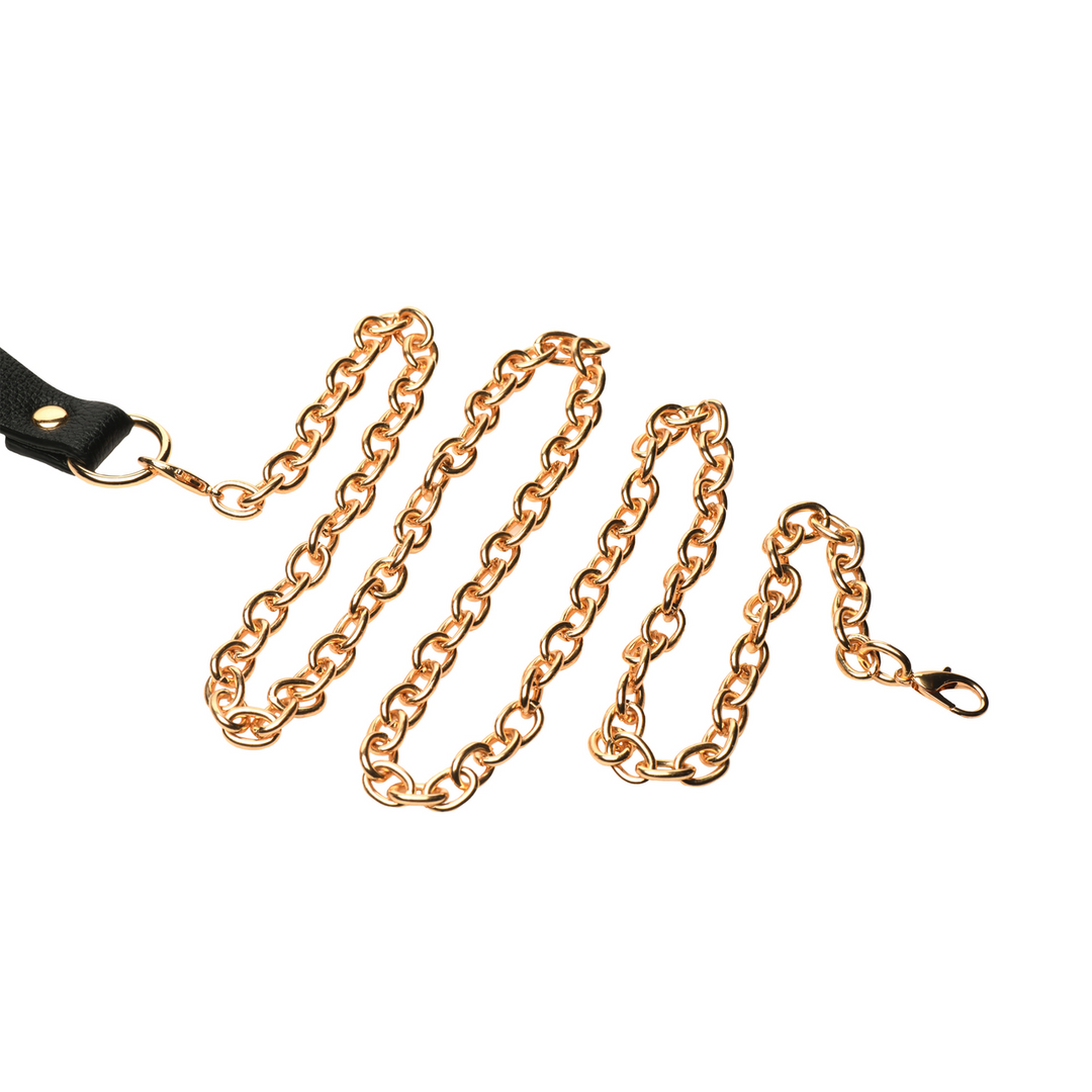 Captivate - Collar with Body Chain - Black/Golden 4