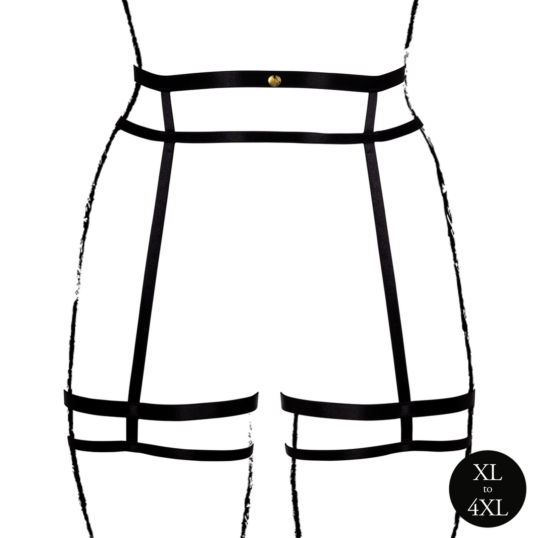 Double Strap Garter Belt with Adjustable Sliders - Queen Size - Black 5
