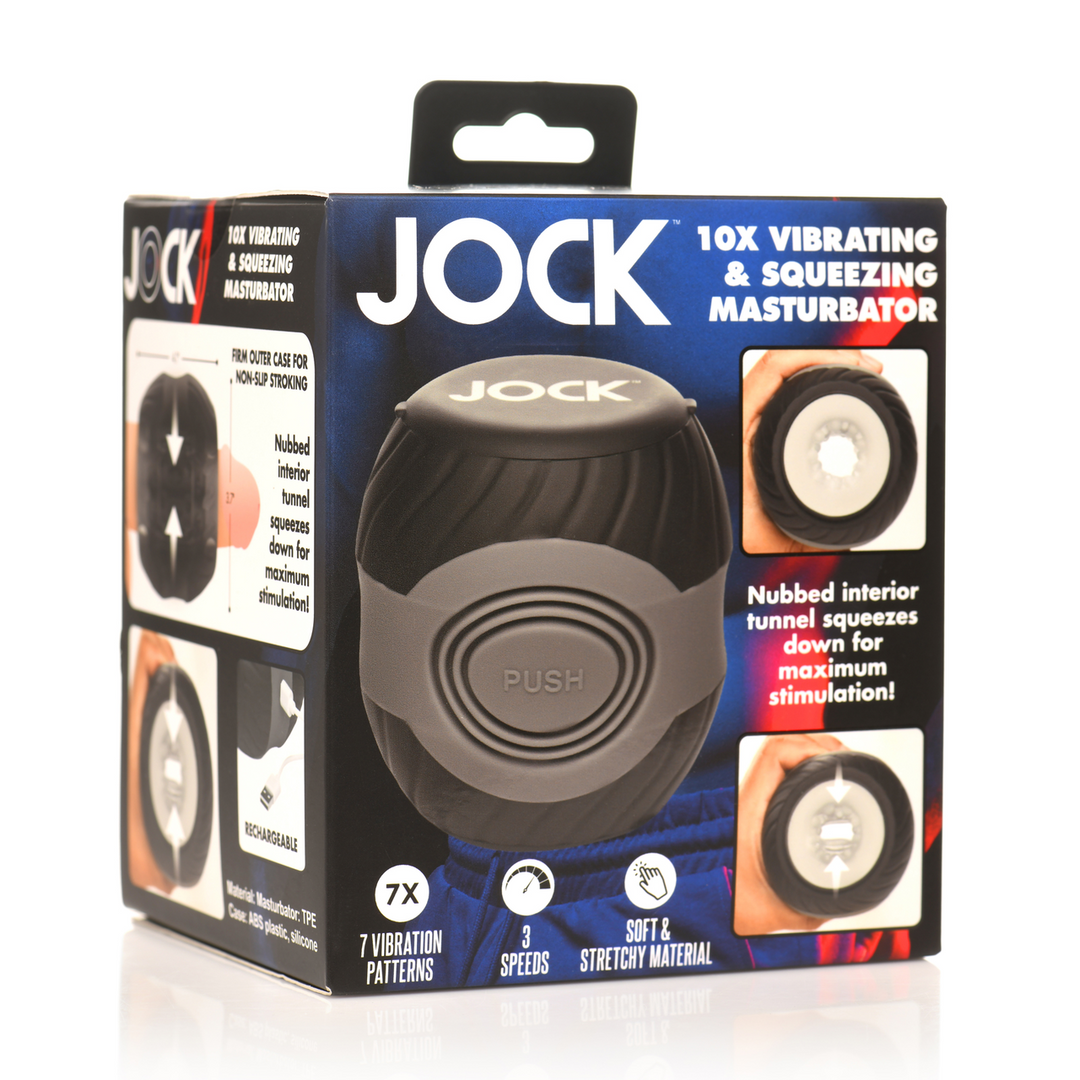 Vibrating and Squeezing Masturbator - 10X - Black 2