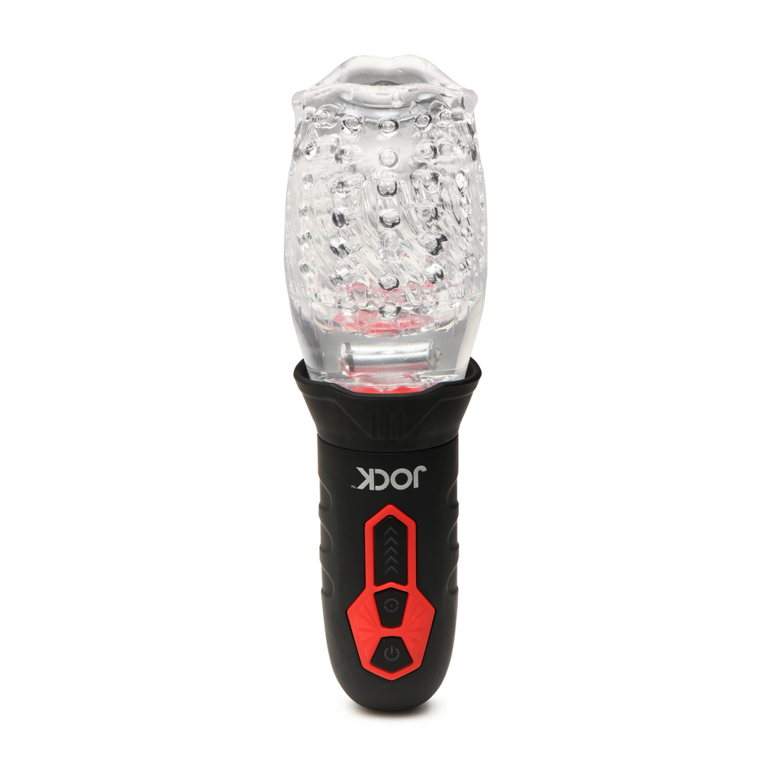 Spinning and Vibrating Masturbator - Transparent/Black 4