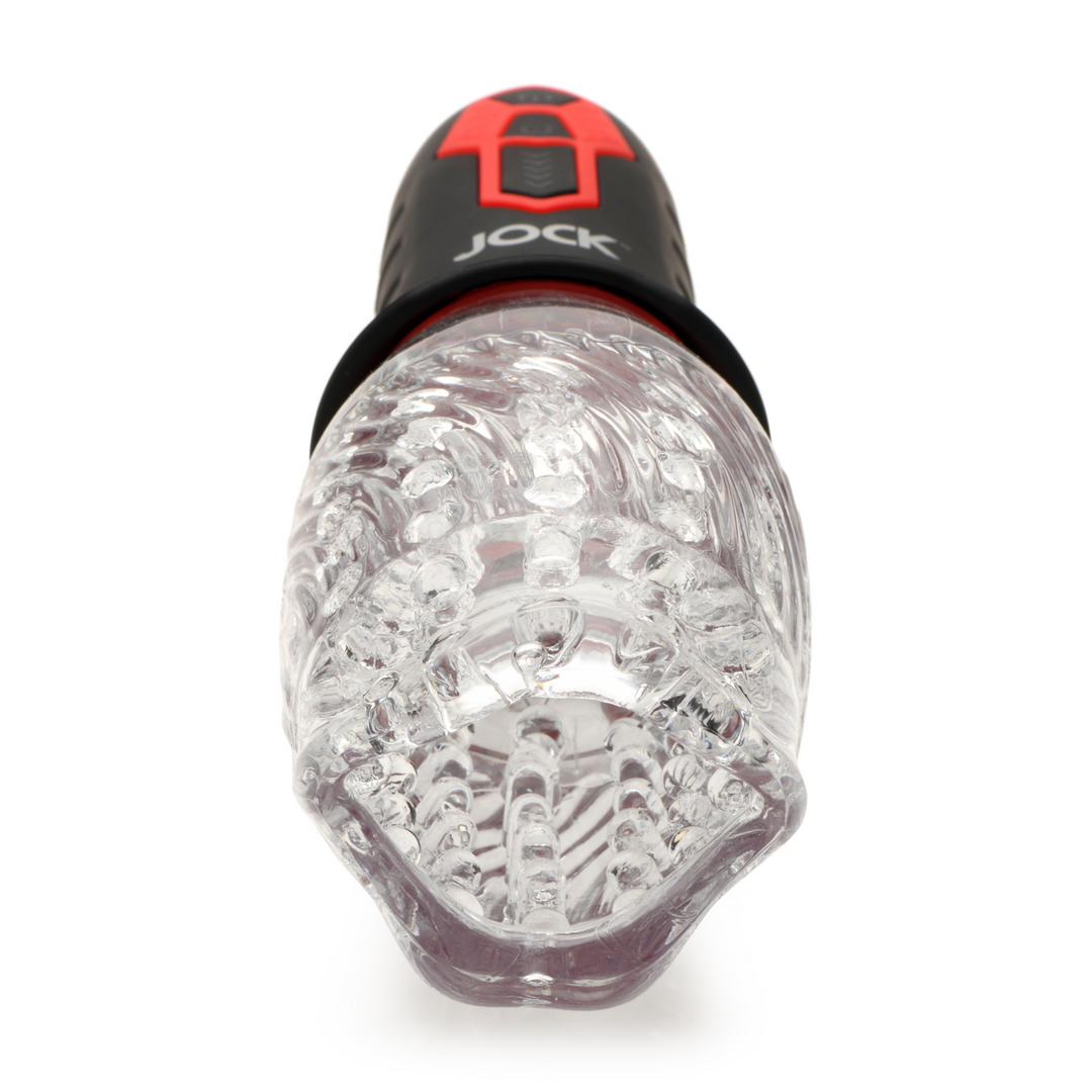 Spinning and Vibrating Masturbator - Transparent/Black 5