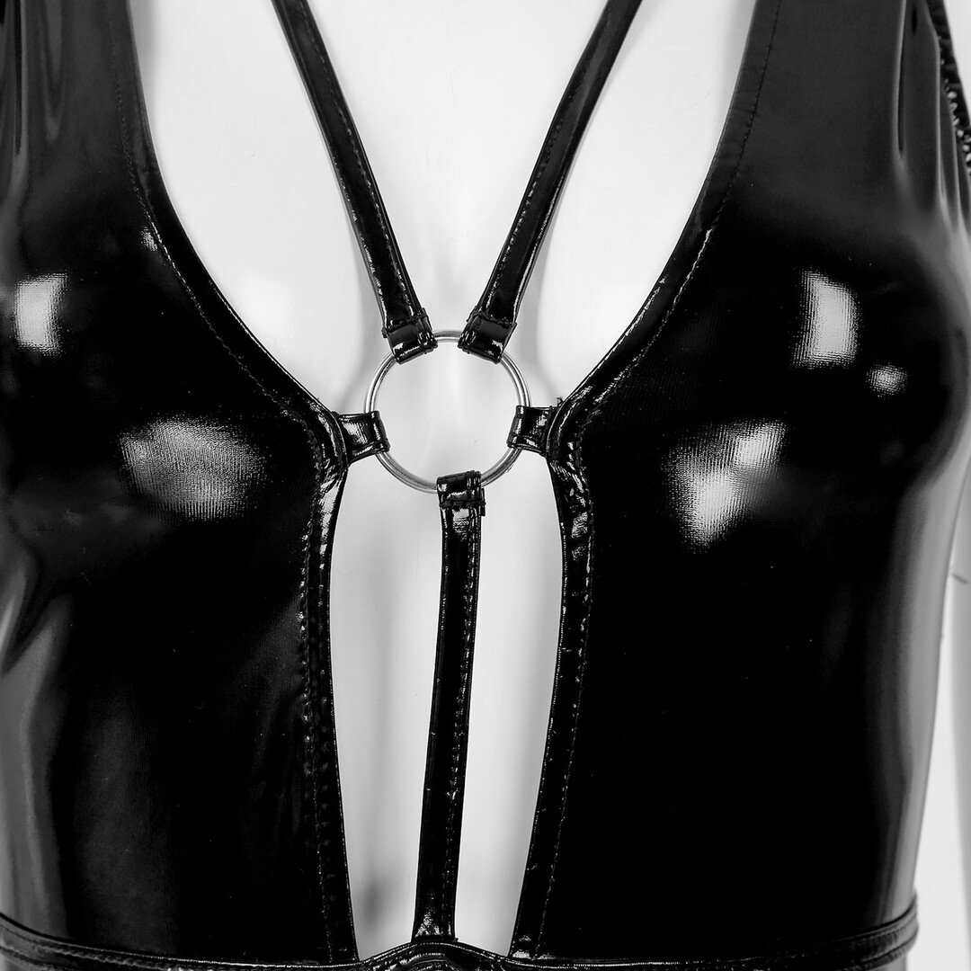 Wetlook Deep-V Bodysuit - S/M - Black 6