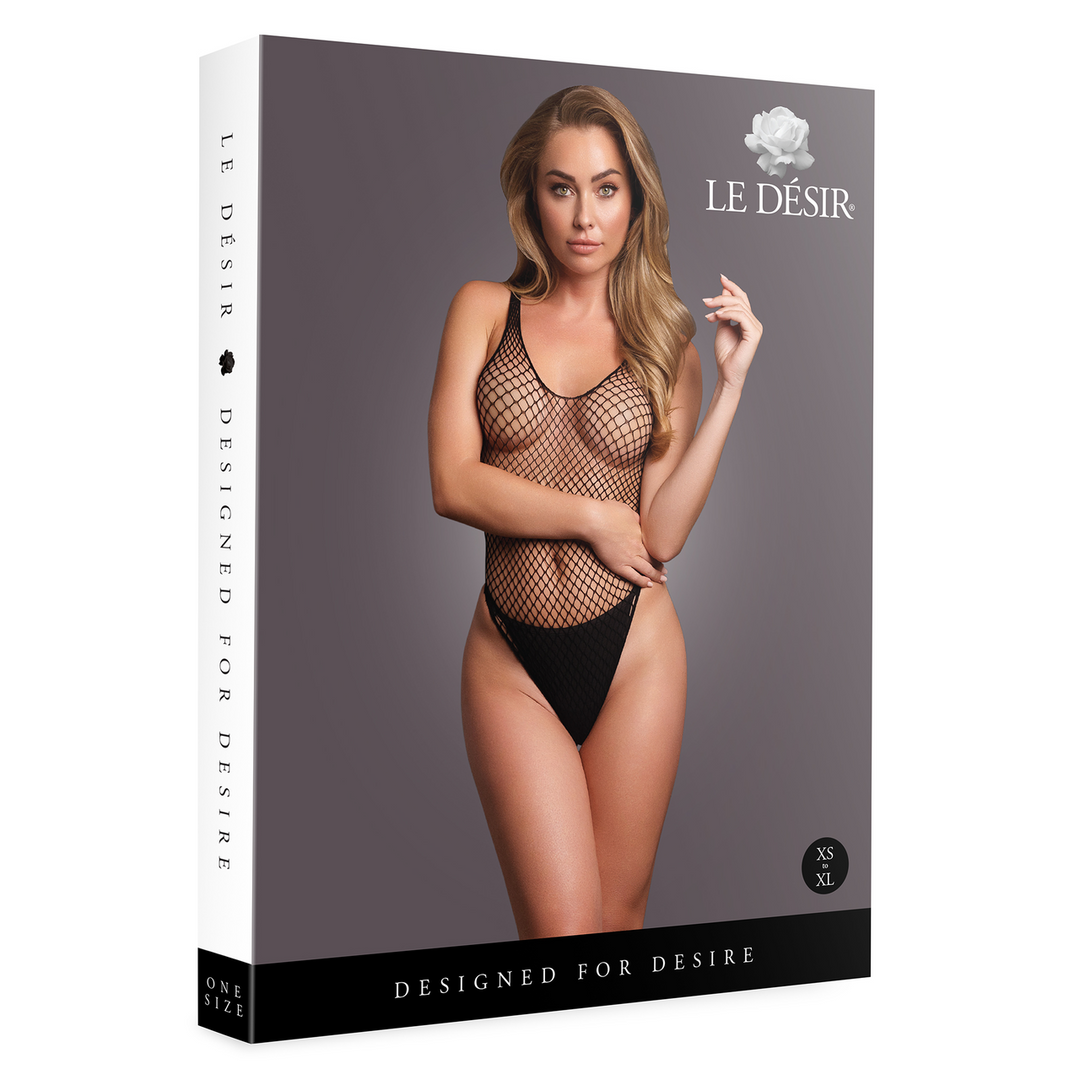 Body with Fishnet Structure - One Size - Black 2