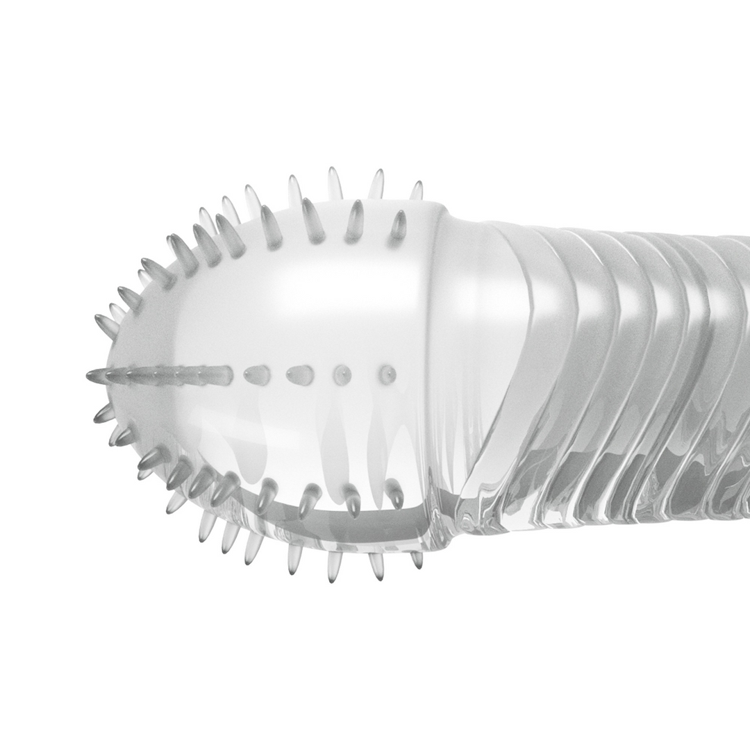 Ribbed Penis Sleeve - Transparent 4