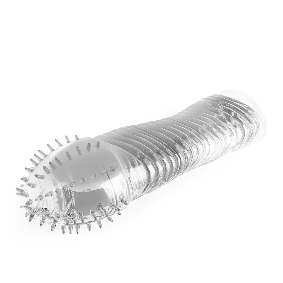 Ribbed Penis Sleeve - Transparent 3