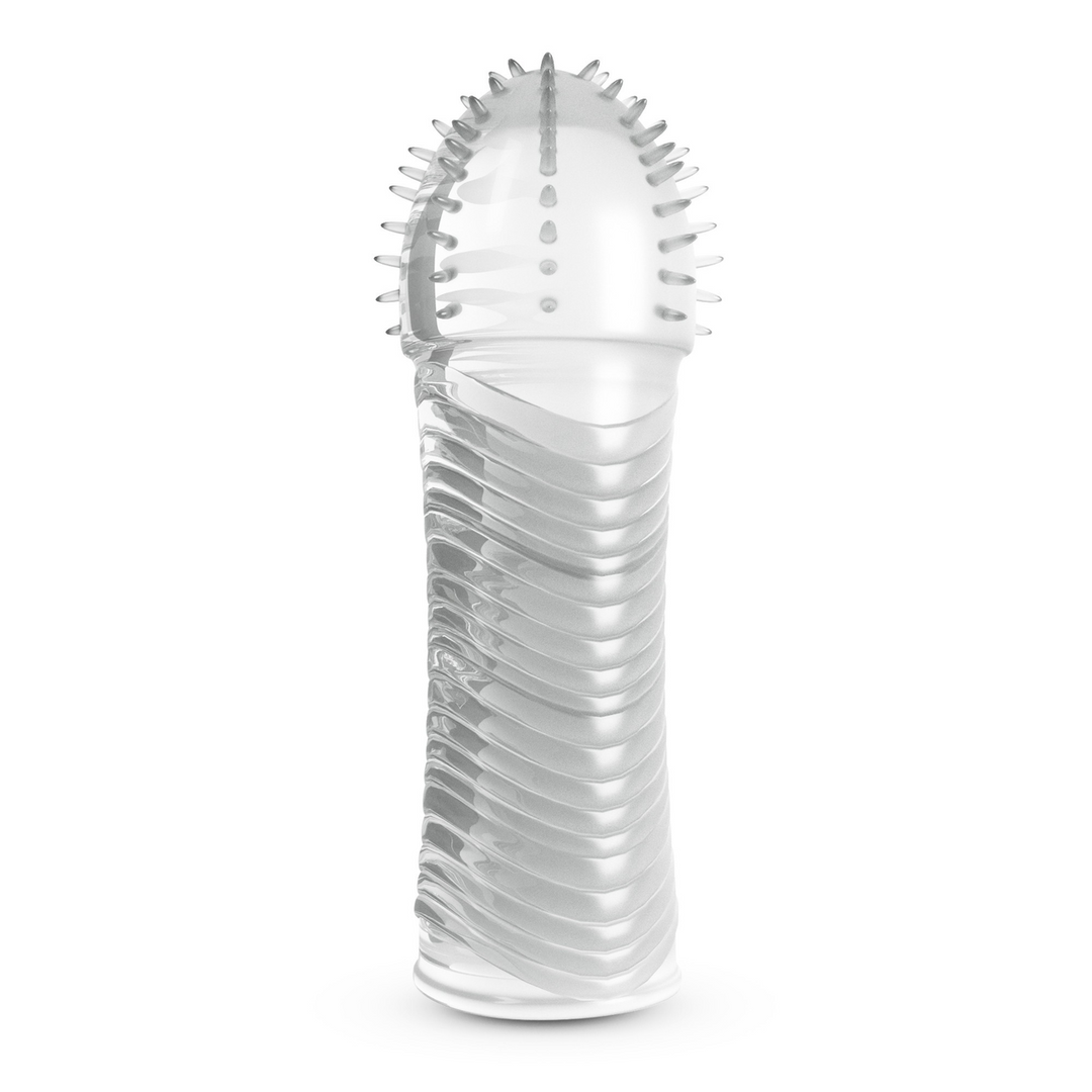 Ribbed Penis Sleeve - Transparent 1