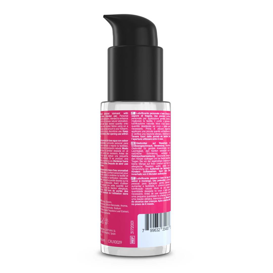 Me Lo Como - Velcro Handcuffs Set with Blindfold and Strawberry Lubricant - 1.7 fl oz / 50 ml - Red 4