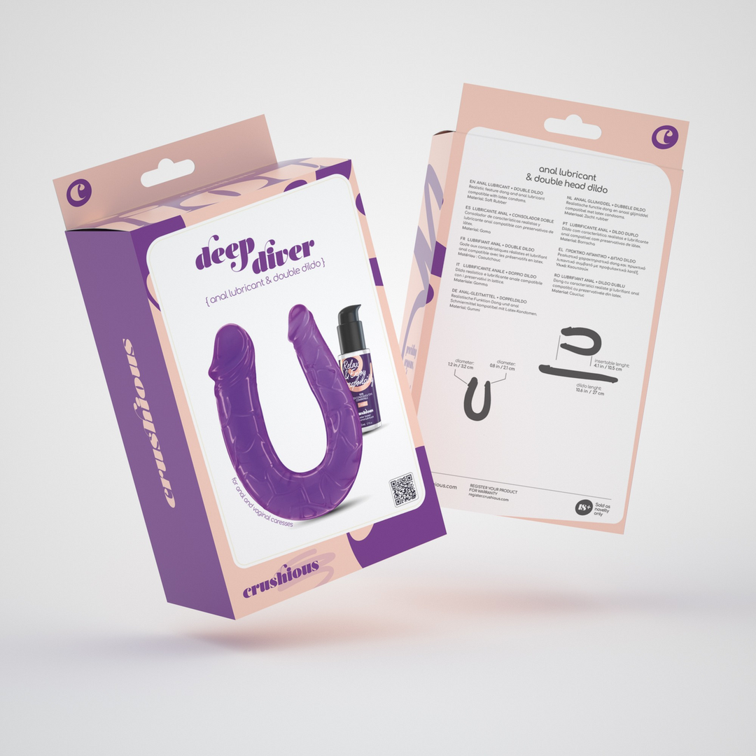 Deep Diver - Double Dildo with Anal Lubricant - 1.7 fl oz / 50 ml - Purple 2