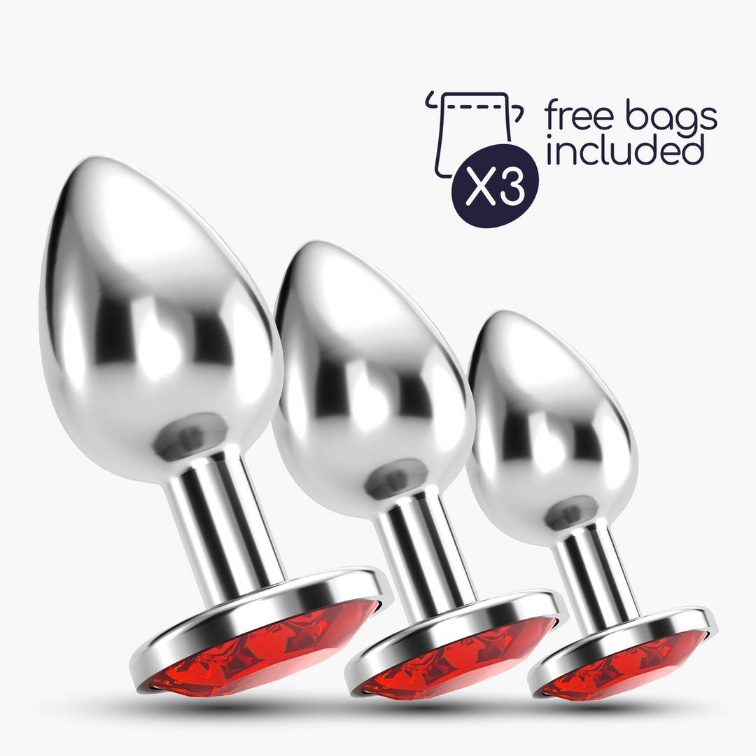 Bijou - Anal Train Trio - 3 Jewel Plugs - Red 6