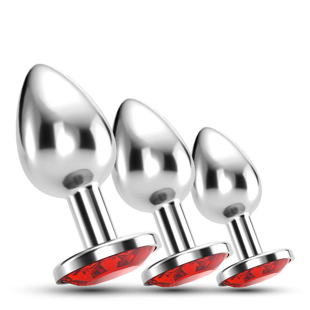 Bijou - Anal Train Trio - 3 Jewel Plugs - Red 1