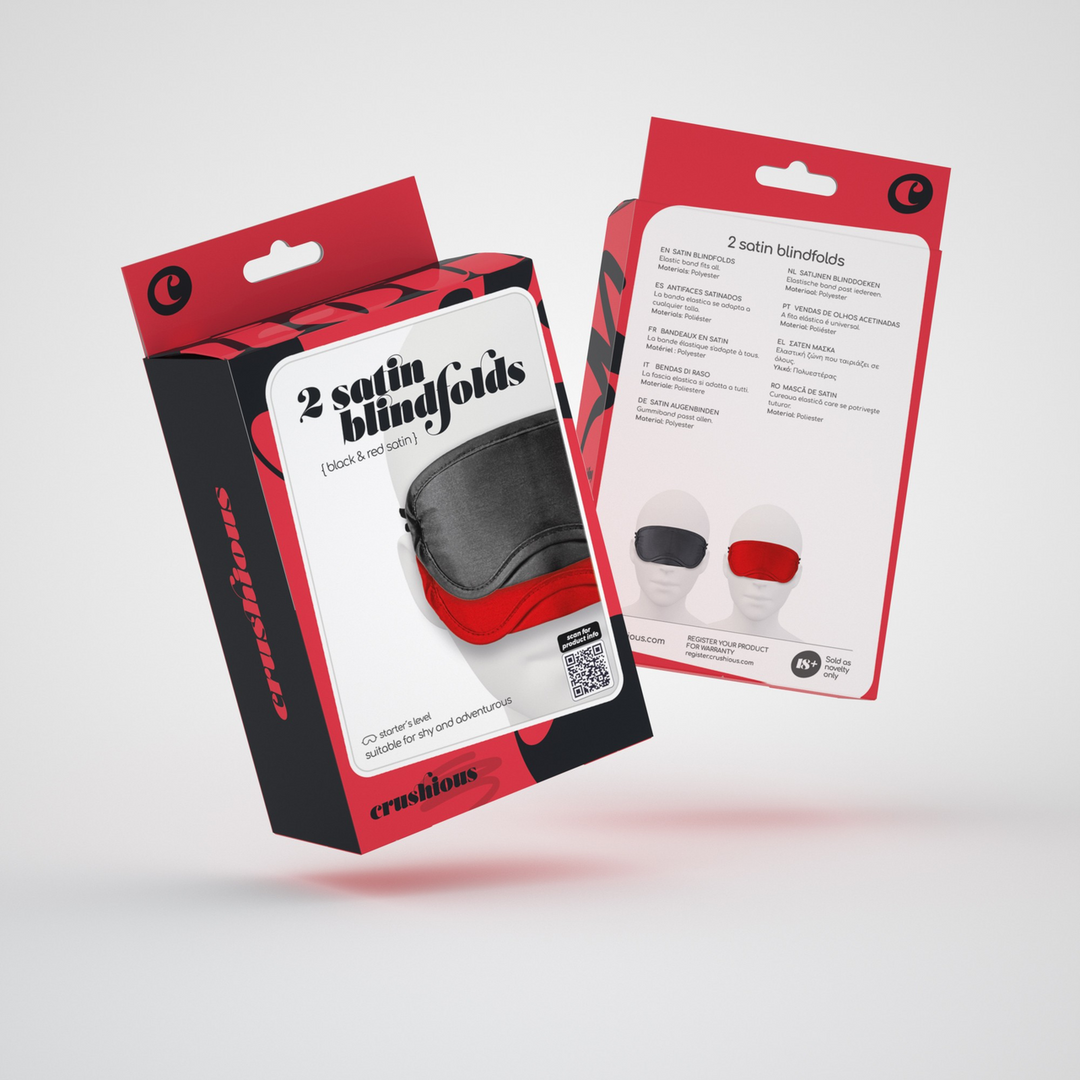 Satin Blindfolds - Twin Pack - Black/Red 2
