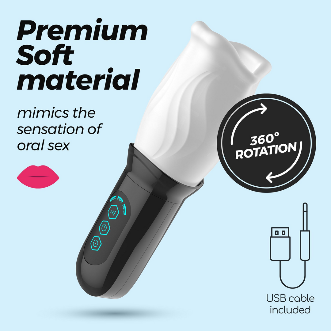 Fellatrix - Rotating Mouth Masturbator - White 6