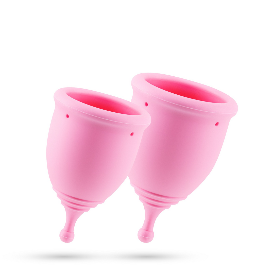 Minerva - Menstrual Cups with Pouch and Toycleaner- S and L - Pink 4