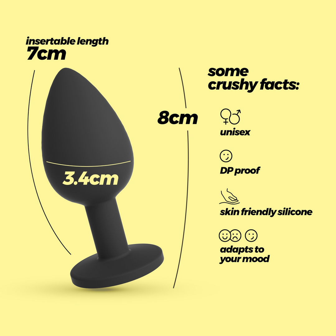 Camileo - Anal Plug with Four Interchangeable Jewels - Medium - Black 6