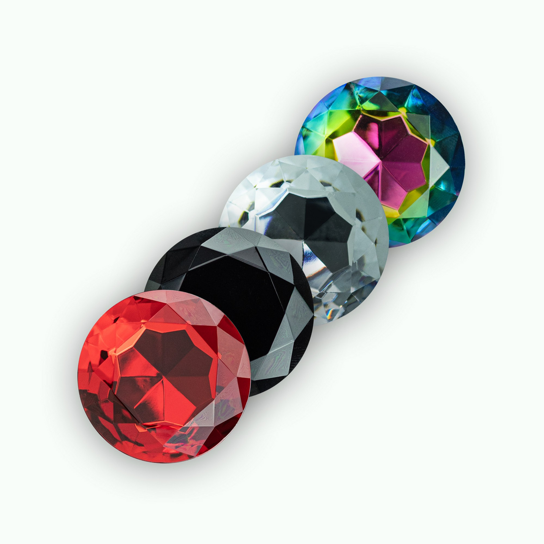 Camileo - Anal Plug with Four Interchangeable Jewels - Medium - Black 3