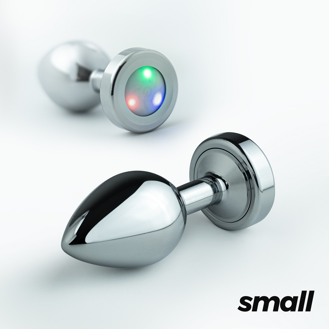 Borealis - Metal Anal Plug with LED RGB - Small - Silver 1