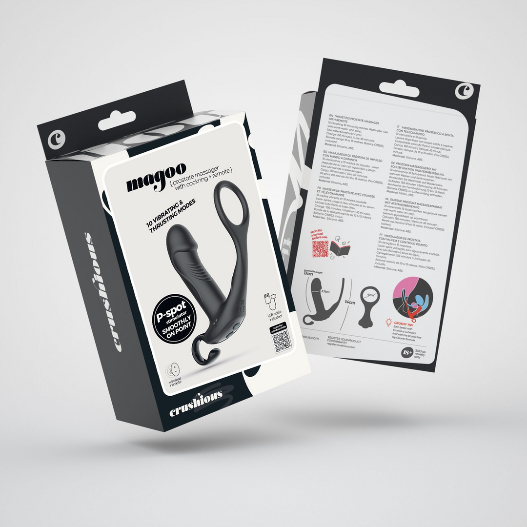 Magoo - Vibrating and Thrusting Prostate Massager with Cockring and Remote Control - Black 2