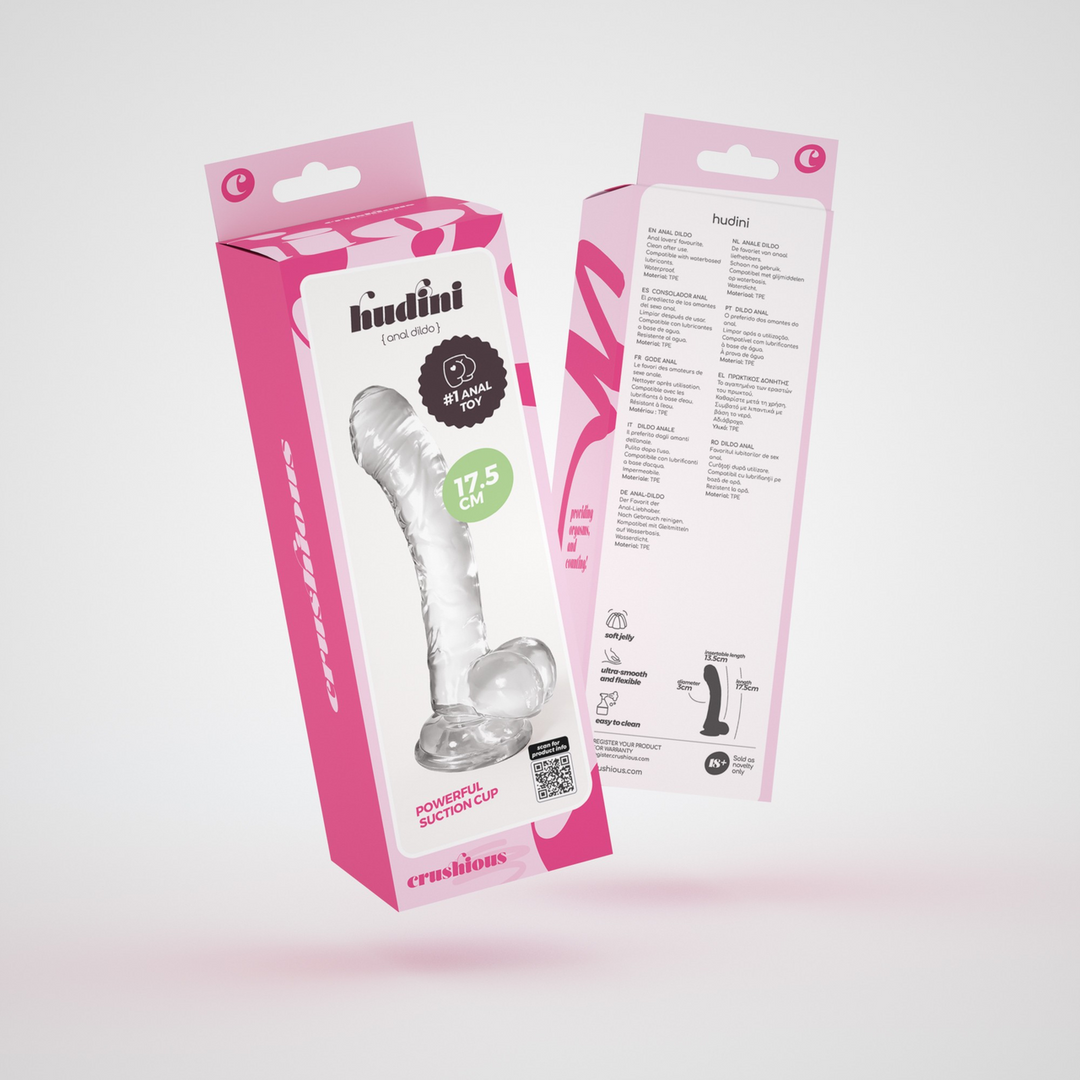 Hudini - Jelly Flexible Anal Dildo - 6.9/ 17,5 cm - Clear 2