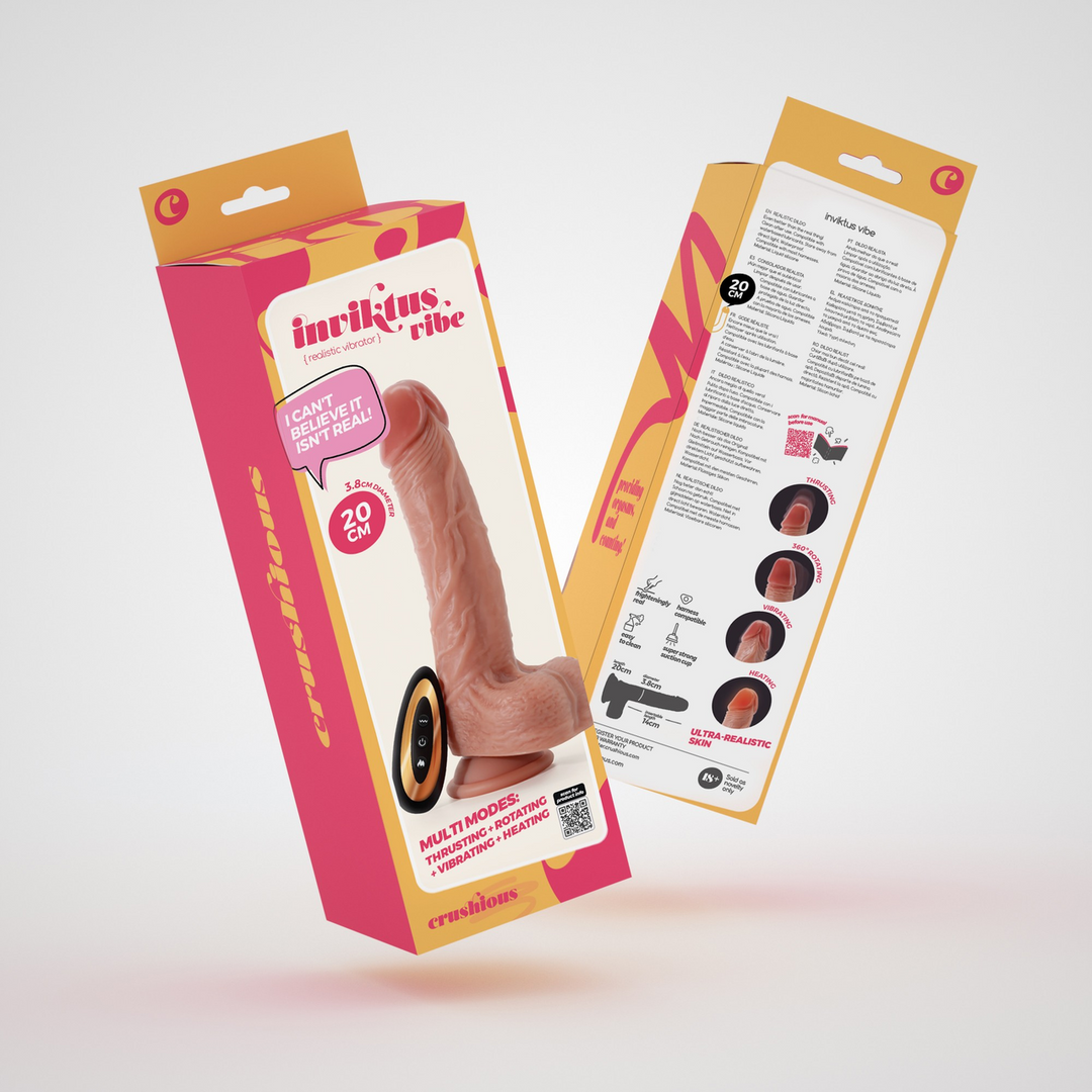 Inviktus Vibe - Liquid Silicone Thrusting Rotating and Heating Vibrator - 7.5 / 20 cm - Flesh 2
