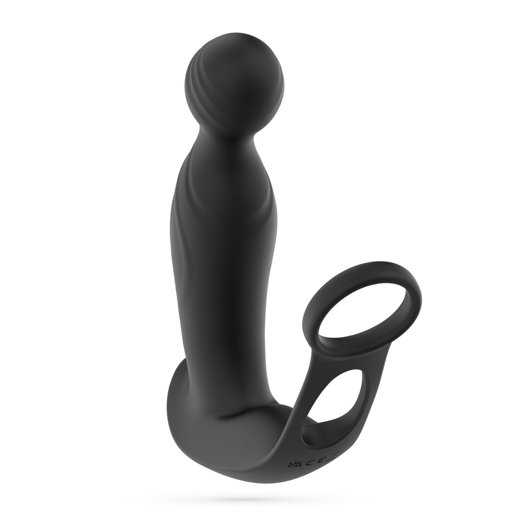Flamma - Vibrating Prostate Massager with Ball Strap and Cockring - Black 5
