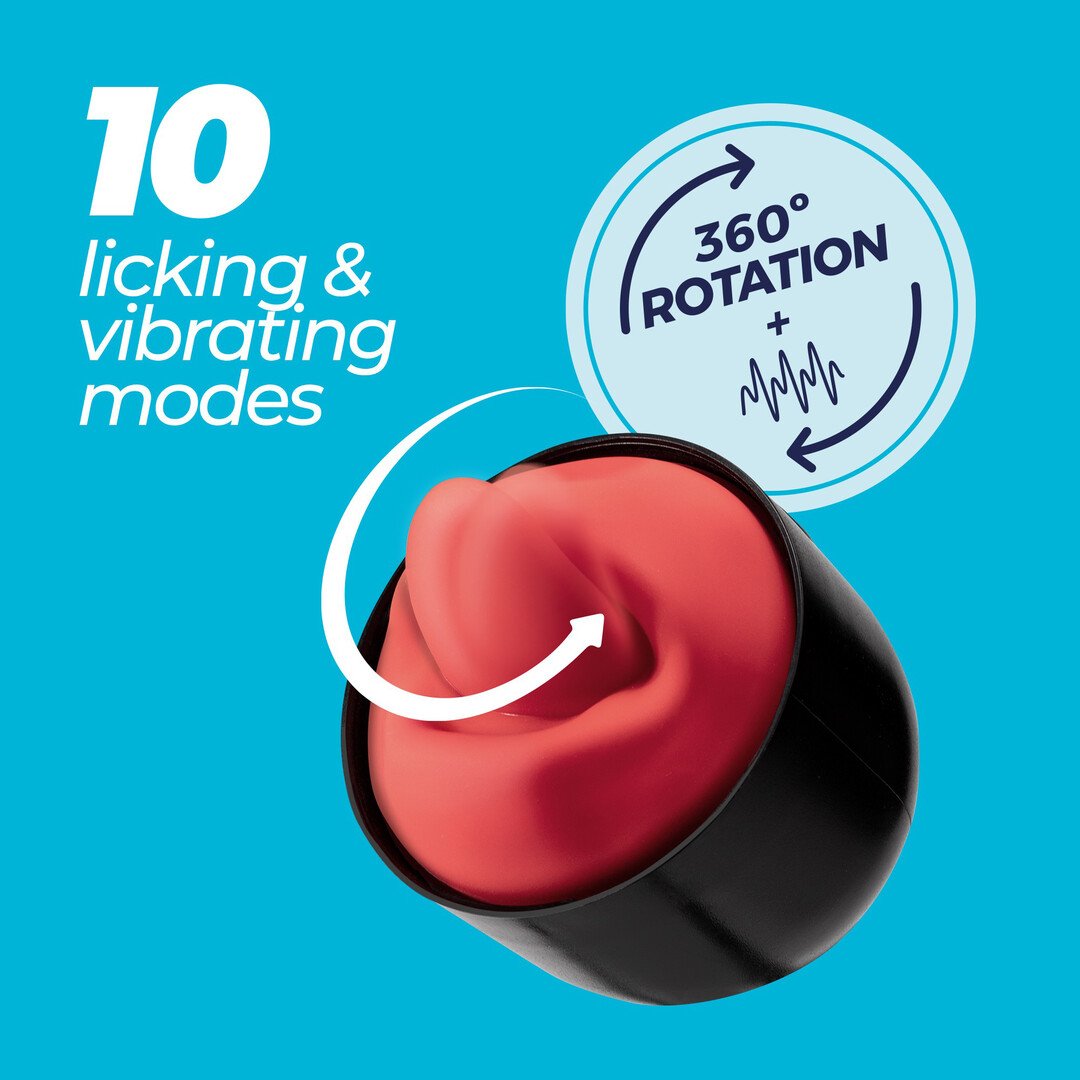Slurpy - 2 in 1 Detachable Licking and Vibrating Masturbator - Transparent 6