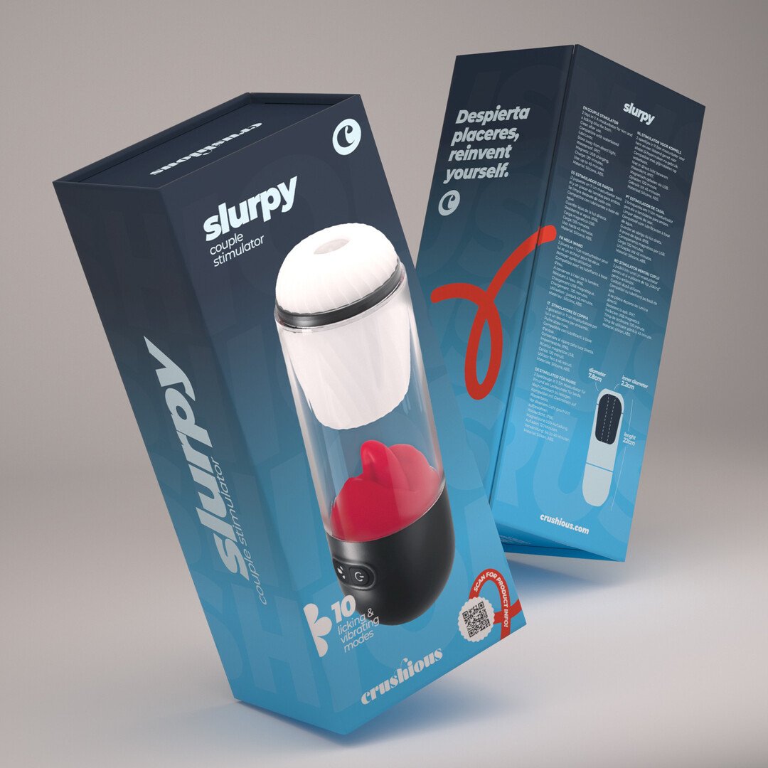 Slurpy - 2 in 1 Detachable Licking and Vibrating Masturbator - Transparent 2