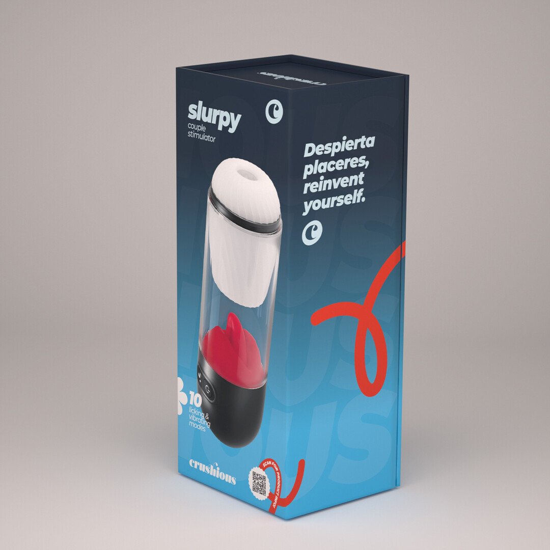 Slurpy - 2 in 1 Detachable Licking and Vibrating Masturbator - Transparent 3