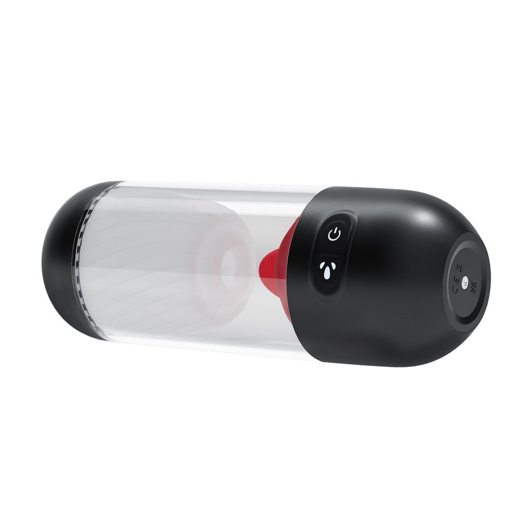 Slurpy - 2 in 1 Detachable Licking and Vibrating Masturbator - Transparent 4