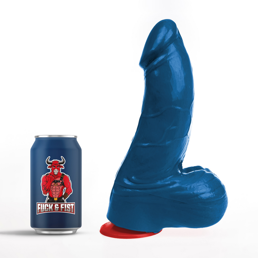 Thor L - Realistic Curved Dildo with Balls - 7.1 / 18 cm - Blue 5