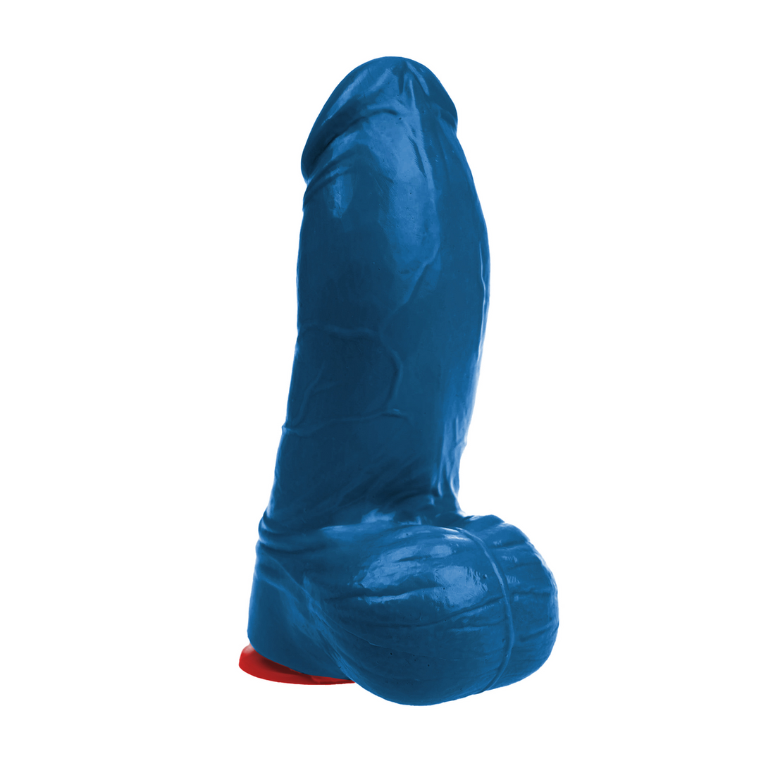 Thor L - Realistic Curved Dildo with Balls - 7.1 / 18 cm - Blue 1