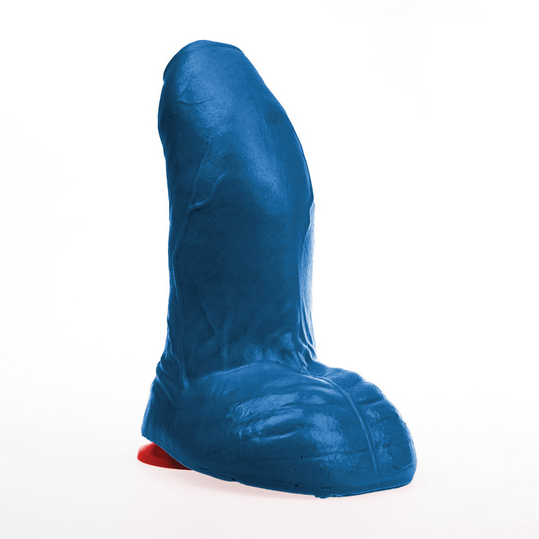 Buri M - Realistic Curved Dildo with Balls - 6.7 / 17 cm - Blue 1